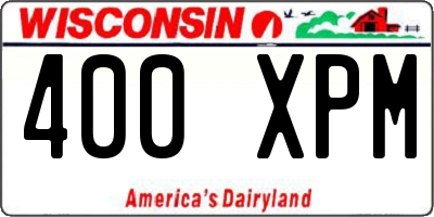 WI license plate 400XPM