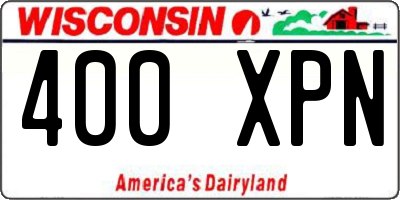 WI license plate 400XPN