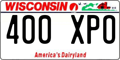 WI license plate 400XPO