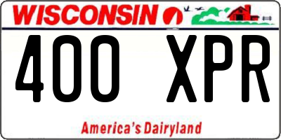 WI license plate 400XPR