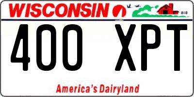 WI license plate 400XPT