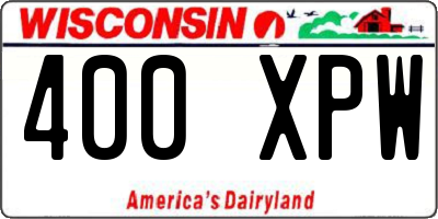 WI license plate 400XPW
