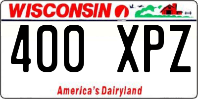WI license plate 400XPZ