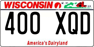WI license plate 400XQD