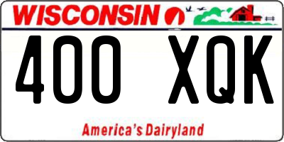 WI license plate 400XQK