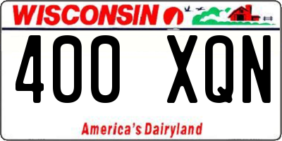 WI license plate 400XQN