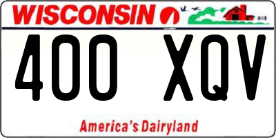 WI license plate 400XQV