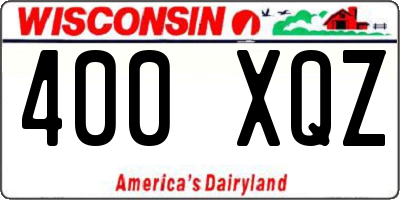 WI license plate 400XQZ
