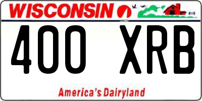 WI license plate 400XRB