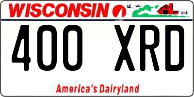 WI license plate 400XRD