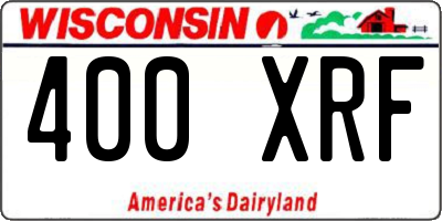 WI license plate 400XRF