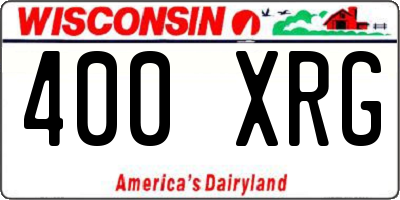 WI license plate 400XRG