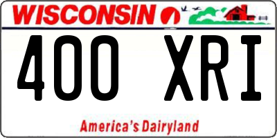 WI license plate 400XRI