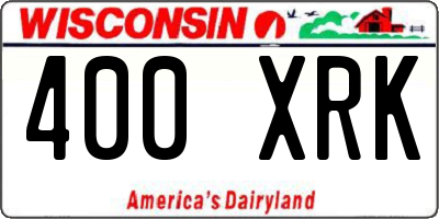 WI license plate 400XRK