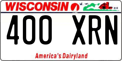 WI license plate 400XRN