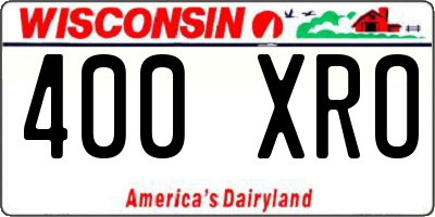 WI license plate 400XRO