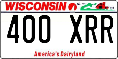 WI license plate 400XRR