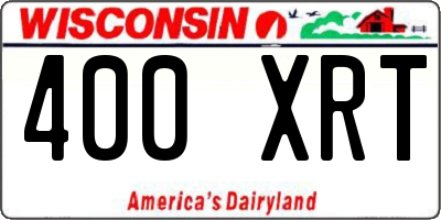 WI license plate 400XRT
