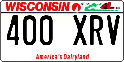 WI license plate 400XRV