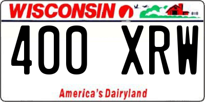 WI license plate 400XRW