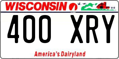 WI license plate 400XRY