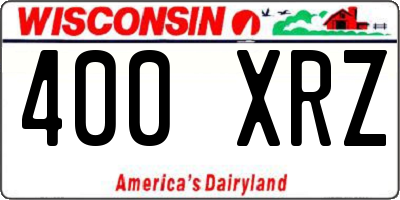 WI license plate 400XRZ