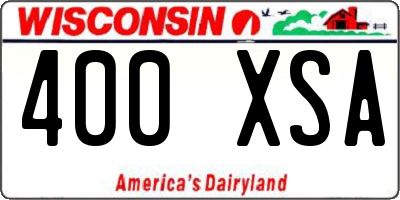 WI license plate 400XSA