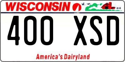 WI license plate 400XSD