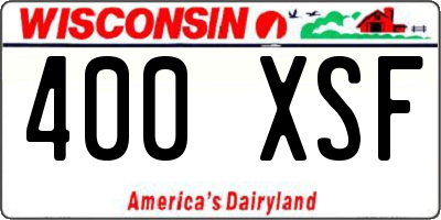WI license plate 400XSF
