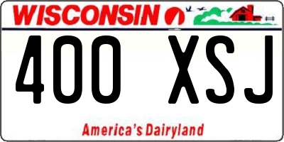 WI license plate 400XSJ
