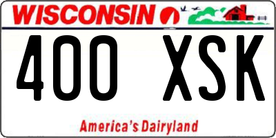 WI license plate 400XSK