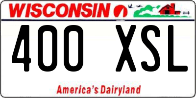 WI license plate 400XSL