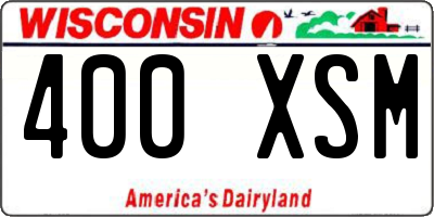 WI license plate 400XSM