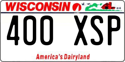 WI license plate 400XSP