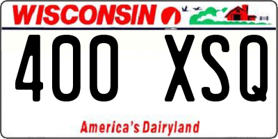 WI license plate 400XSQ