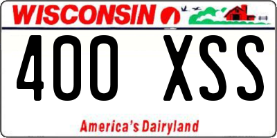 WI license plate 400XSS