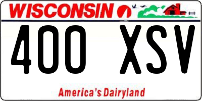 WI license plate 400XSV