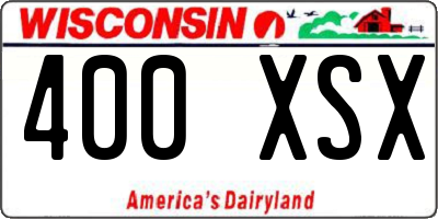 WI license plate 400XSX