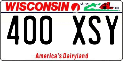 WI license plate 400XSY