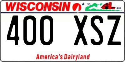 WI license plate 400XSZ