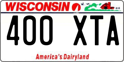 WI license plate 400XTA