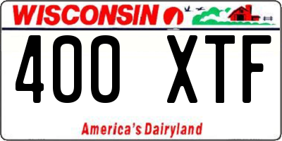 WI license plate 400XTF