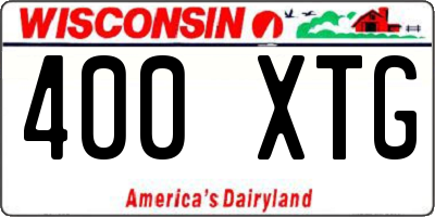 WI license plate 400XTG