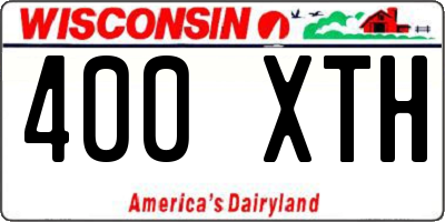 WI license plate 400XTH