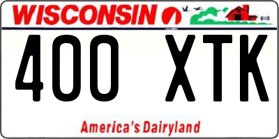 WI license plate 400XTK