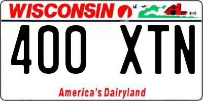 WI license plate 400XTN