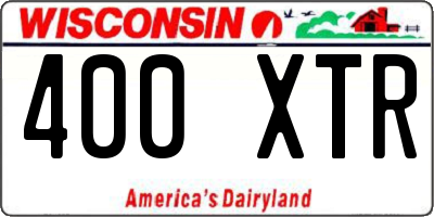 WI license plate 400XTR