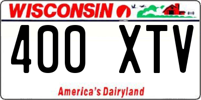 WI license plate 400XTV
