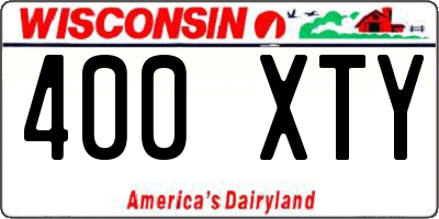 WI license plate 400XTY