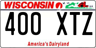 WI license plate 400XTZ